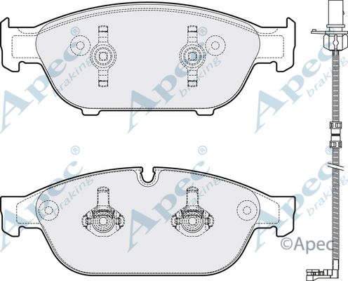 APEC BRAKING Piduriklotsi komplekt,ketaspidur PAD1784